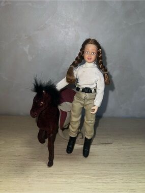 Vintage Breyer Articulated Rider Doll with Horse & Saddle Equestrian Toy